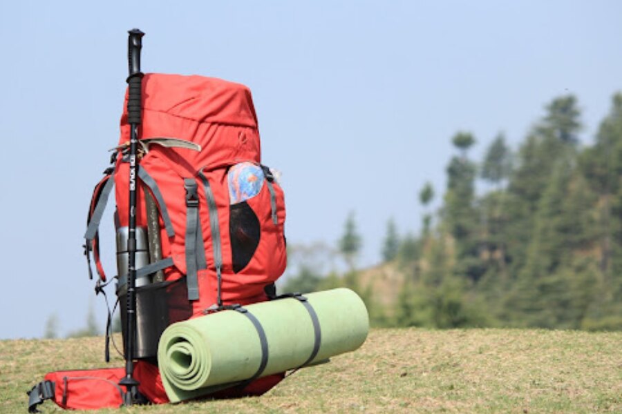 Rucksack und Isomatte