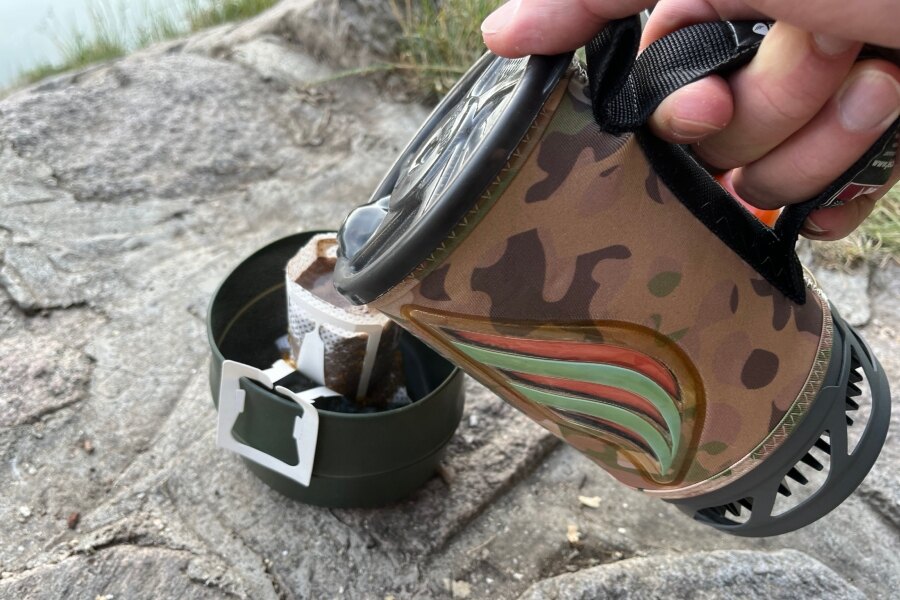 Jetboil Flash beim Erhitzen von Wasser.