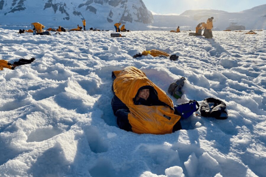 Schlafsack, Schnee