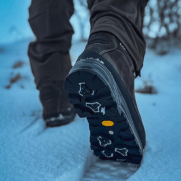 Vibram-Sohle auf Schnee. Quelle: Rigad