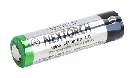18650 NexTorch® wiederaufladbare Batterie (2600 mAh)