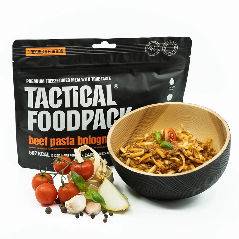 Dehydrierte Nahrung Beef Pasta Bolognese Tactical Foodpack®
