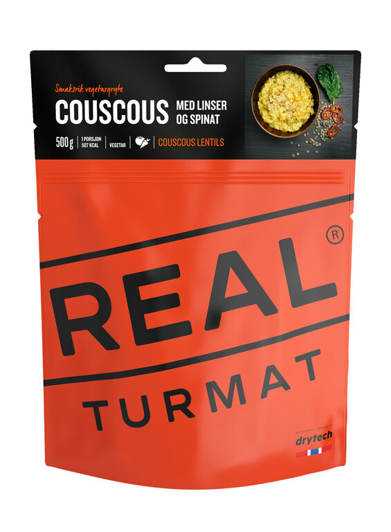 Dehydriertes Essen Couscous mit Linsen und Spinat Real Turmat®
