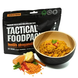 Dehydriertes Essen Linsen Stroganoff Tactical Foodpack®