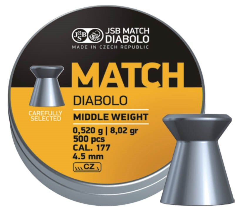 Diabolos Yellow Match Middle Weight 4.51 mm JSB® / 500 Stück