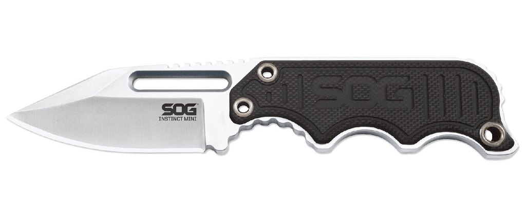 Feststehendes Messer SOG® Instinct - Satin, schwarzer Griff
