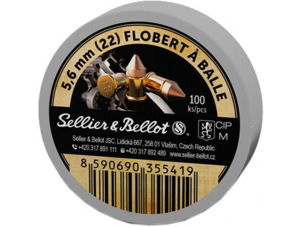 Flobert Patronen Sellier & Bellot® / 5,6 mm (22) Flobert / 1,15 g - 18 grs / 100 Stk