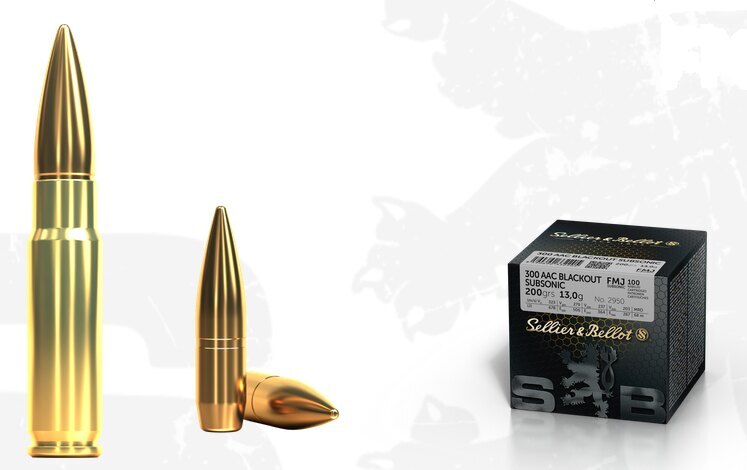 FMJ Sellier & Bellot® Munition / .300 AAC Subsonic / 13 g - 200 grs / 100 Stück