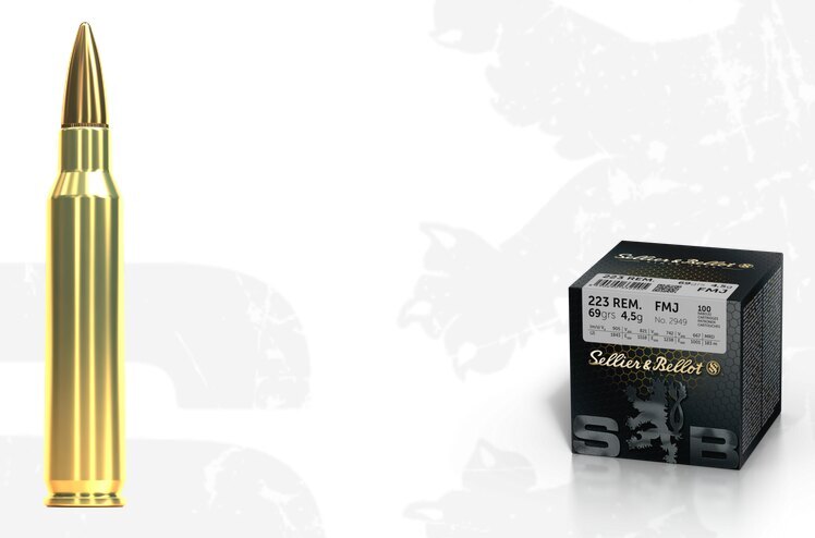 FMJ Sellier & Bellot® Patronen / .223 Rem / 4,5 g - 69 grs / 100 Stück