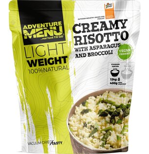 Getrocknetes Essen Cremiges Risotto mit Spargel und Brokkoli Adventure Menu®