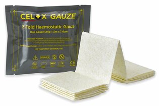 Hämostatische Gaze Celox Z CELOX Medical® / 7,6 cm x 1,5 m