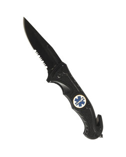 Klappmesser RESCUE Mil-Tec® mit Kombiklinge – schwarz