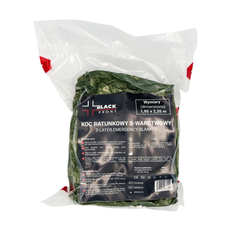 Notfall-Dreischicht-Thermodecke Black Front®