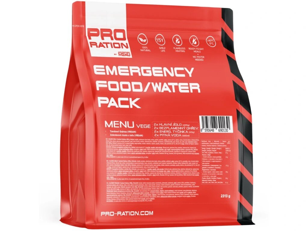 Notration Emergency Food / Water, MENU VEGE