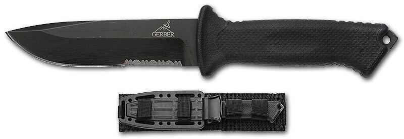 Prodigy GERBER® Messer mit Wellenschliff - schwarz