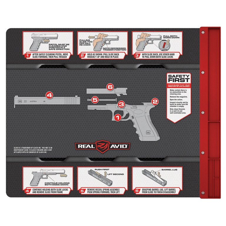 Reinigungsmatte mit Anleitung für Glock Real Avid®