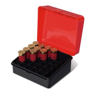 Schrotpatronenbox - 25 Stück Plano Molding® USA - Black/Red