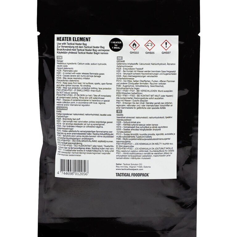 Selbsterhitzendes Element Heater Element Tactical Foodpack®