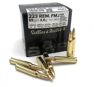 Sellier & Bellot® FMJ Patronen / 223 Rem. / 3,6 g - 55 grs / 100 Stk.