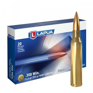 Subsonic FMJBT Lapua® Patronen / .308 Win. / 200 grs / 20 Stk
