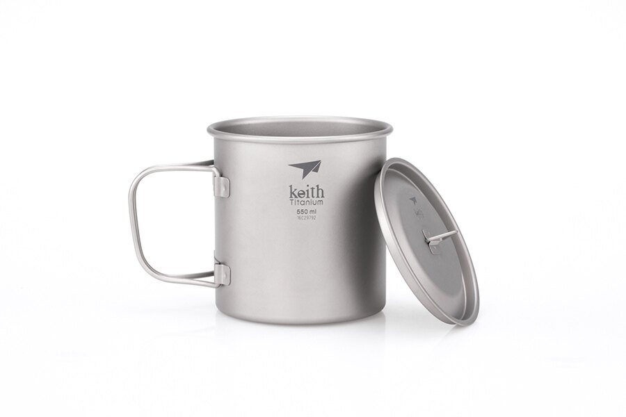 Titanbecher mit Deckel Keith® 550 ml