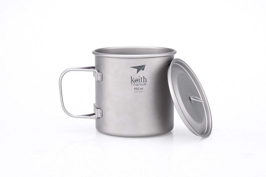 Titanbecher mit Deckel Keith® 650 ml