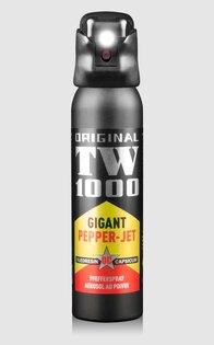 Verteidigungsspray mit Licht Gigant Pepper - Jet TW1000® / 150 ml